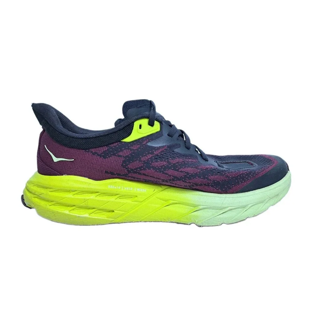 Hoka Speedgoat 5 Women's Size 9.5B Black Purple Green Running Shoes Sneakers